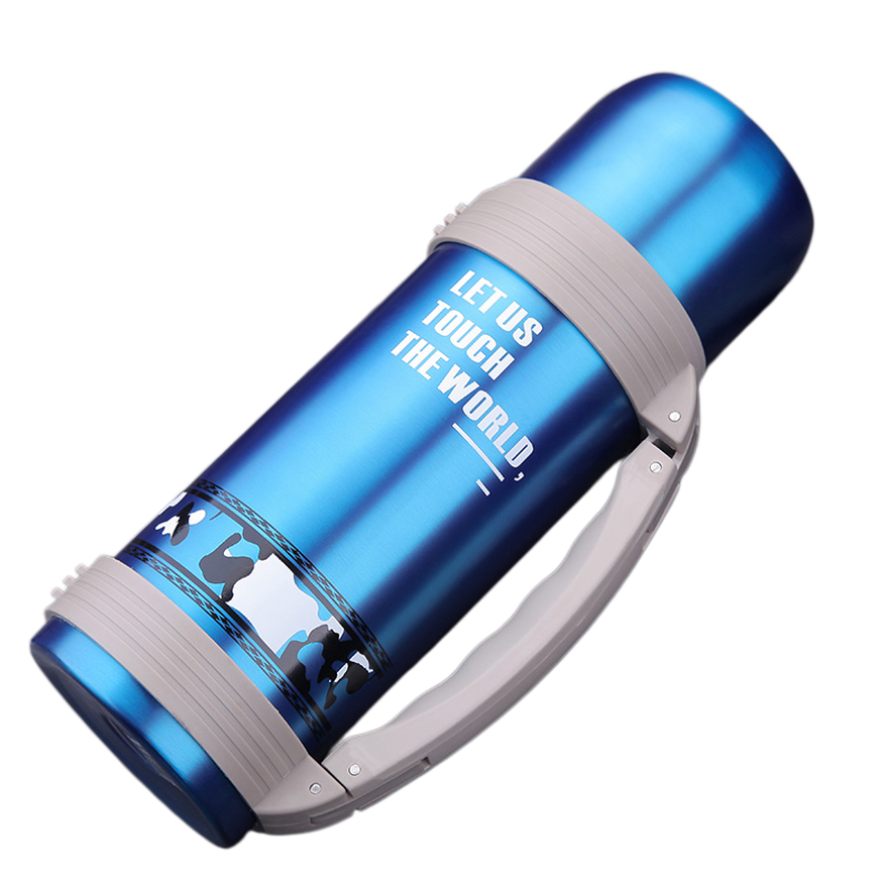 Customized 304 Stainless Steel Double Wall Vacuum travel pot Outdoor Sports Travel pot Handle Lid Hiking 24 hours