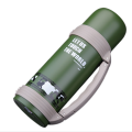 Customized 304 Stainless Steel Double Wall Vacuum travel pot Outdoor Sports Travel pot Handle Lid Hiking 24 hours