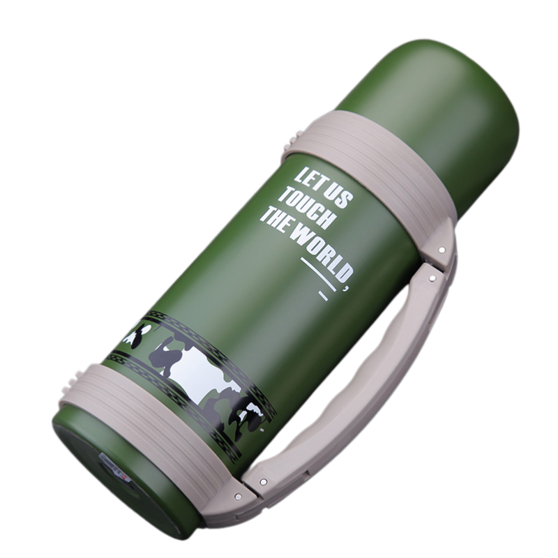 Customized 304 Stainless Steel Double Wall Vacuum travel pot Outdoor Sports Travel pot Handle Lid Hiking 24 hours