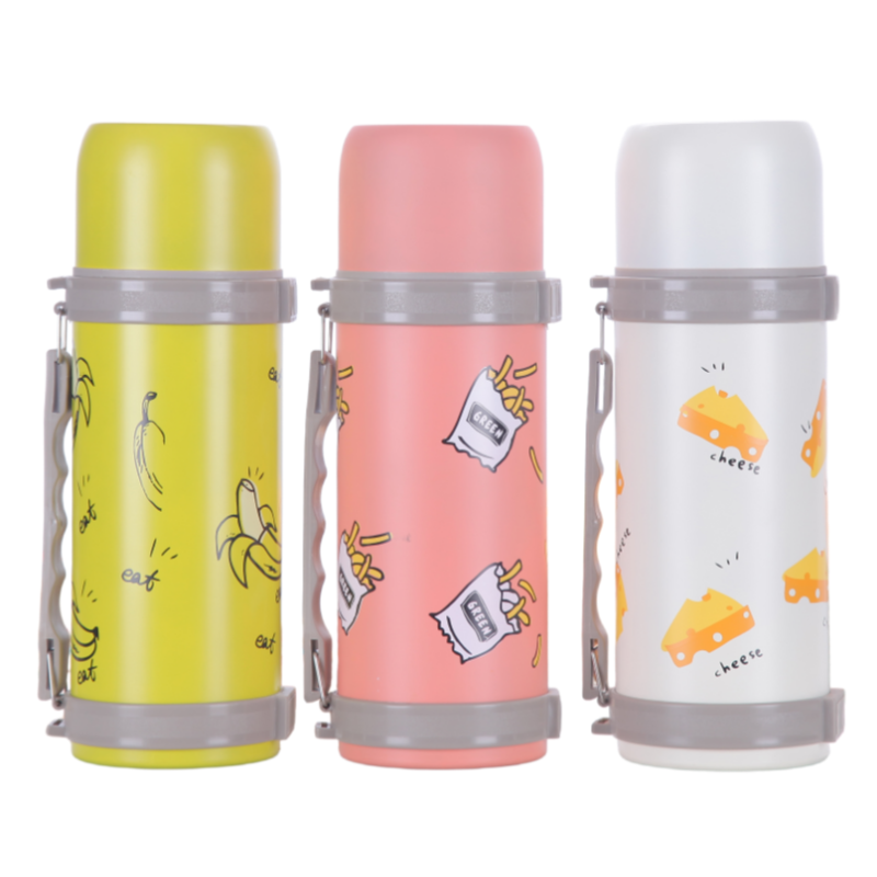 Customized 304 Stainless Steel Double Wall Vacuum travel pot Outdoor Sports Travel pot Handle Lid Hiking 24 hours