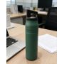 Botella de agua isotérmica de doble pared de acero inoxidable con asa portátil ligera para mantener las bebidas calientes o frías durante horas.
