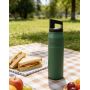 Botella de agua isotérmica de doble pared de acero inoxidable con asa portátil ligera para mantener las bebidas calientes o frías durante horas.