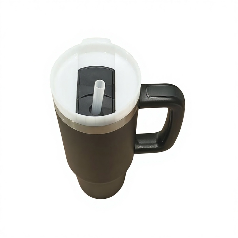 30oz Large Capacity Stainless Steel Tumbler Handle Straw Leak-Proof Double Wall Vacuum Hot/Cold Suitable BPA Free for Daily Use