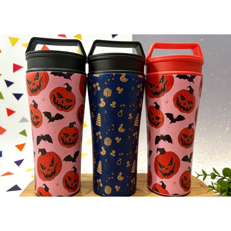 Bicchiere termico portatile personalizzabile, resistente e a doppia parete in acciaio inossidabile, con chiusura ermetica, ideale per ufficio, casa e attività all'aperto.