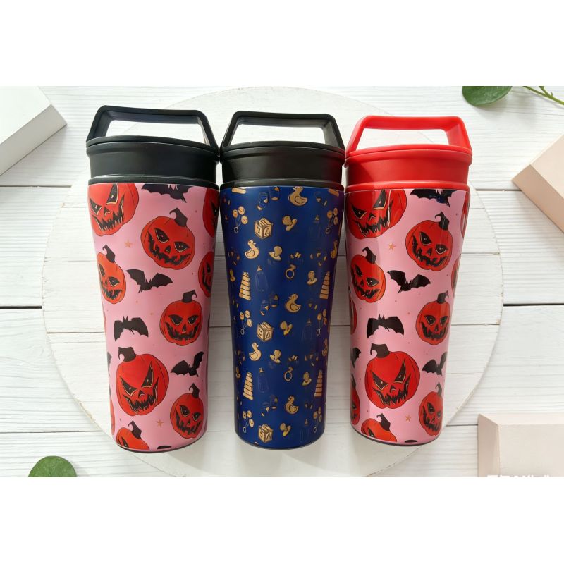Bicchiere termico portatile personalizzabile, resistente e a doppia parete in acciaio inossidabile, con chiusura ermetica, ideale per ufficio, casa e attività all'aperto.