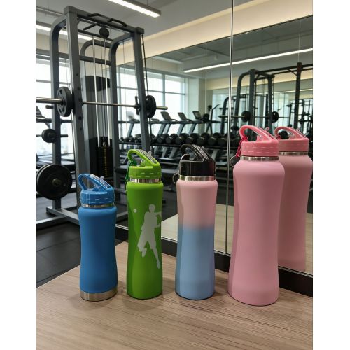 Fashion Stainless Steel Water Bottle with Straw Lid Insulated Portable Drink Bottle with Carabiner for Outdoor, Gym and Picnic