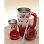 Isolierter Edelstahl-Reisebecher – Doppelwandiger Becher mit Strohhalm und Henkel