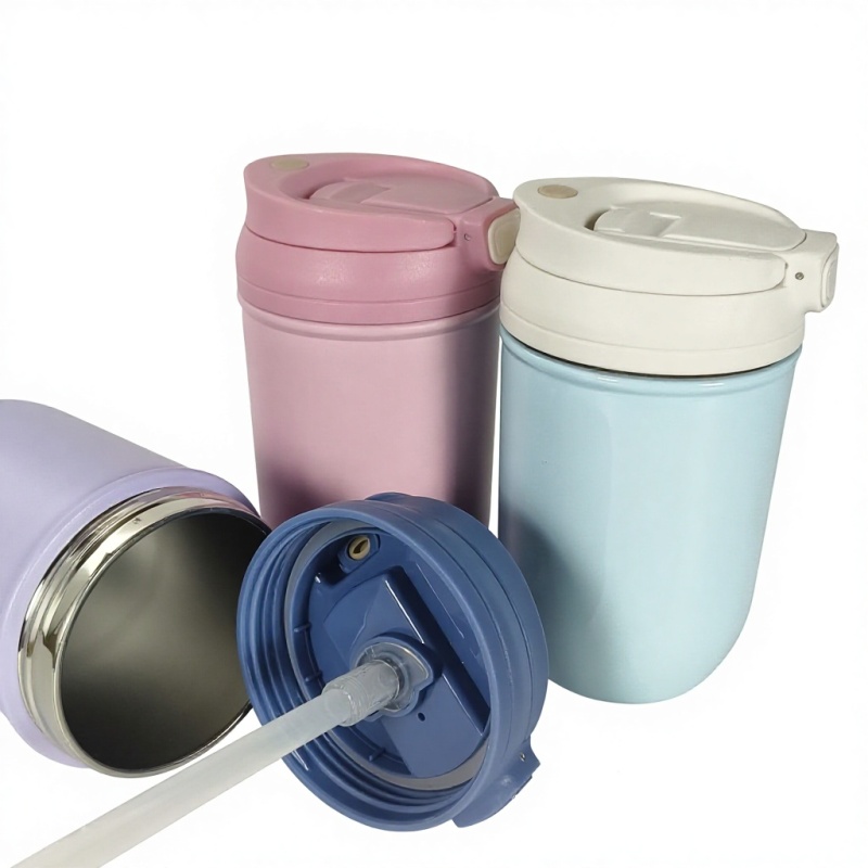 Tazza termica da viaggio leggera in acciaio inossidabile dal design minimalista personalizzato da 300 ml e 400 ml, isolamento termico per 12-24 ore.