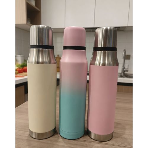 Premium Stainless Steel Vacuum Insulated Flask with Leakproof Inner Plug & Detachable Cup Lid for Gym, Office and Daily Use