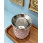 Tazza da mate in acciaio inossidabile con decorazioni di perle e diamanti, tazza da yerba mate a forma di zucca decorata a mano con strass per il consumo quotidiano.