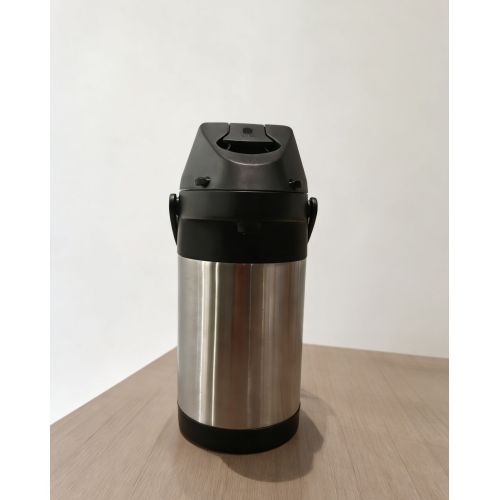 Stainless Steel Airpot Pressure Insulated Carafe with Push-Button Dispenser, Large Capacity Air Pressure Kettle for Home, Office