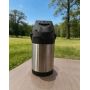 Stainless Steel Airpot Pressure Insulated Carafe with Push-Button Dispenser, Large Capacity Air Pressure Kettle for Home, Office