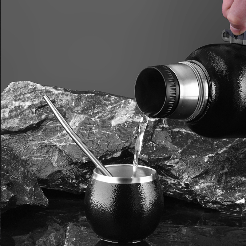 1300ml Stainless Steel Tea Cups Gourd Mate Cup Custom Double Wall Insulated Water Bottle With Yerba Mate Cup