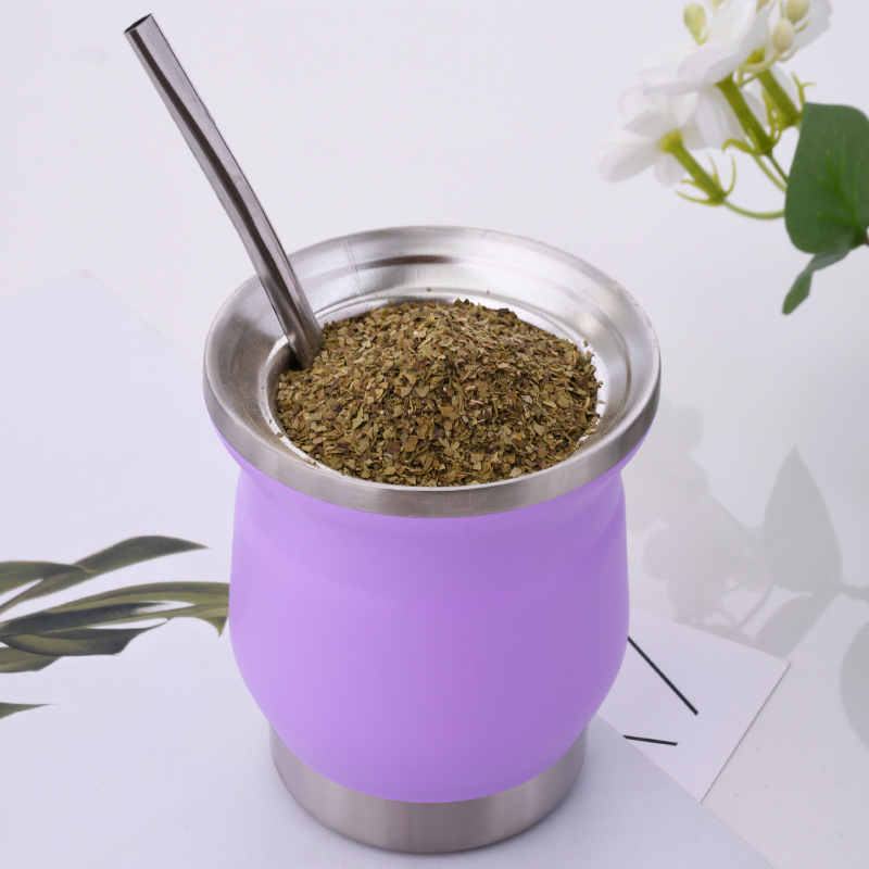 Custom 8oz Mini Madai Tumbler Double Wall Stainless Steel Insulated Coffee Cup Mate Cup with Bombilla Straw