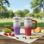 30oz Large Capacity Stainless Steel Tumbler Handle Straw Leak-Proof Double Wall Vacuum 6-12 Hours Thermal Insulation