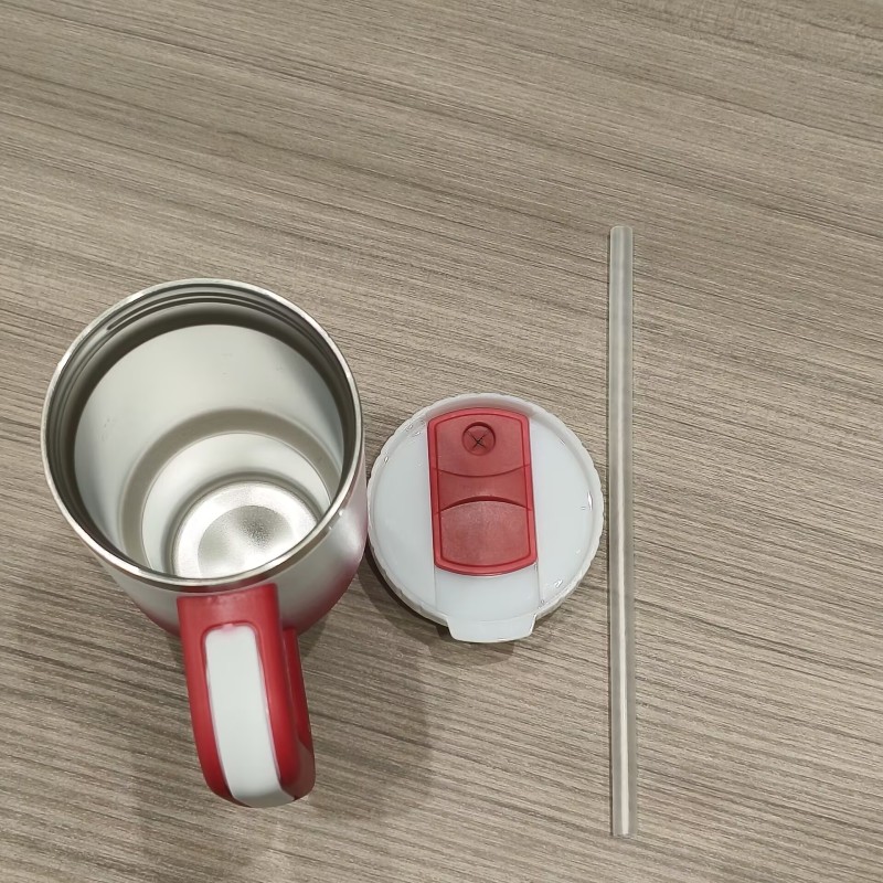 30oz Large Capacity Stainless Steel Tumbler Handle Straw Leak-Proof Double Wall Vacuum 6-12 Hours Thermal Insulation