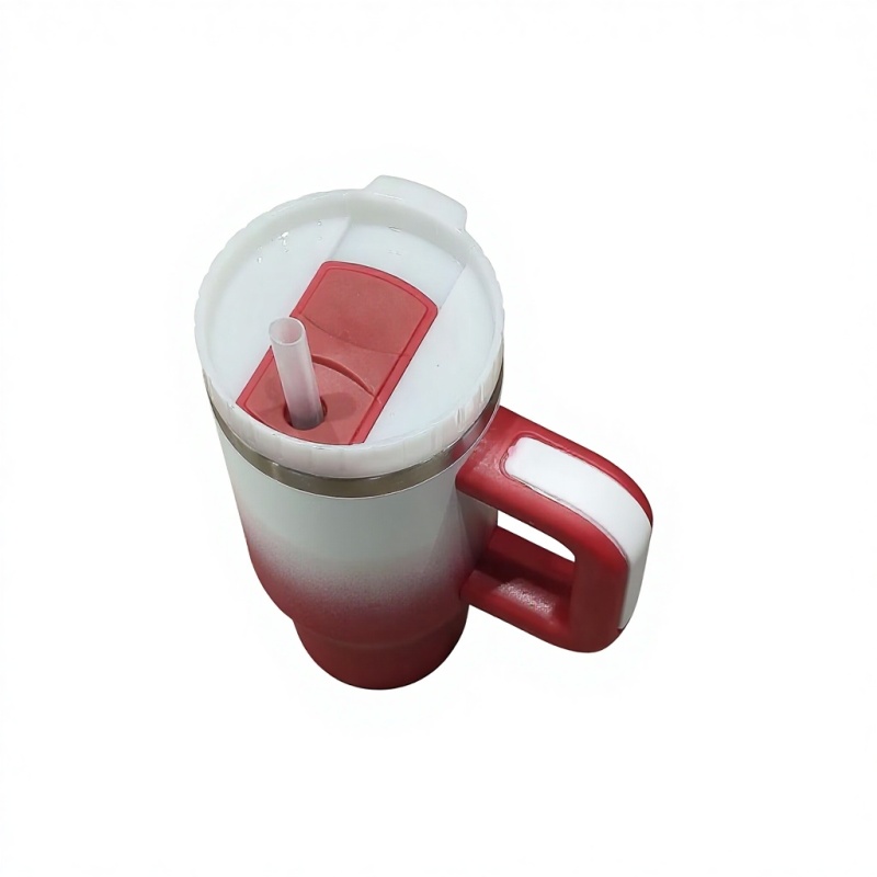 30oz Large Capacity Stainless Steel Tumbler Handle Straw Leak-Proof Double Wall Vacuum 6-12 Hours Thermal Insulation