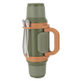 1000 ml Reise-Wasserflasche aus Edelstahl mit Doppeldeckel, Vakuumisolierung, Bombilla und Griff