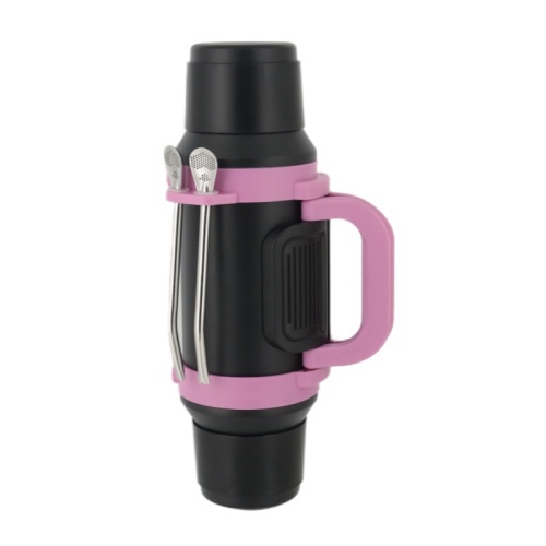 1000ml Double Cover Travel Pot Stainless Steel Water Bottle Vacuum Flask with Bombilla and Handle