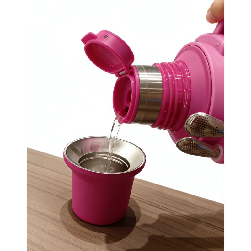 1000ml Double Cover Travel Pot Stainless Steel Water Bottle Vacuum Flask with Bombilla and Handle