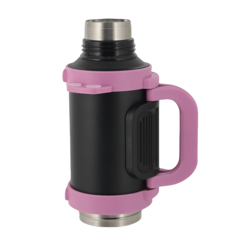 1000 ml Reise-Wasserflasche aus Edelstahl mit Doppeldeckel, Vakuumisolierung, Bombilla und Griff