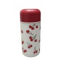 Double Wall Vacuum Insulated 304 Stainless Steel 1.0L Red & White Cherry Pattern Leak-Proof BPA Free Wide Mouth Thermos with Lid