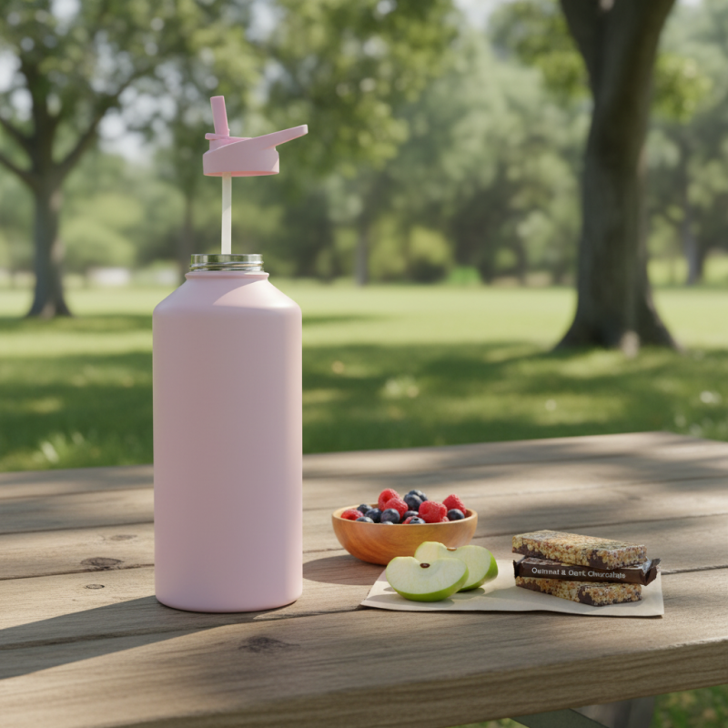 Stainless Steel Vacuum Insulated Water Bottle with Flip Straw Handles Leak-Proof BPA Free for Hot/Cold Use Daily Use