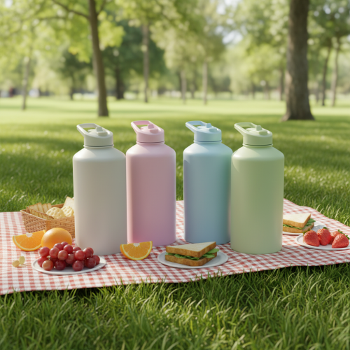 Stainless Steel Vacuum Insulated Water Bottle with Flip Straw Handles Leak-Proof BPA Free for Hot/Cold Use Daily Use