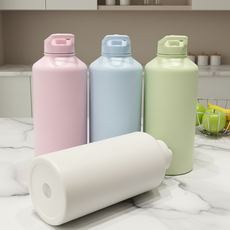 Stainless Steel Vacuum Insulated Water Bottle with Flip Straw Handles Leak-Proof BPA Free for Hot/Cold Use Daily Use