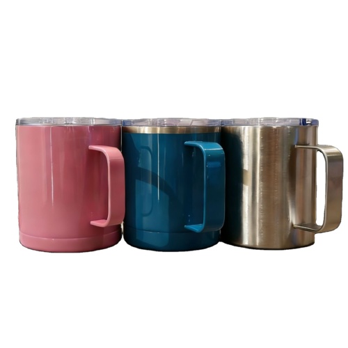 Multi-Color Insulated Stainless Steel Tumblers with Transparent Spill-Resistant Lids Vacuum Travel Mugs for Hot & Cold
