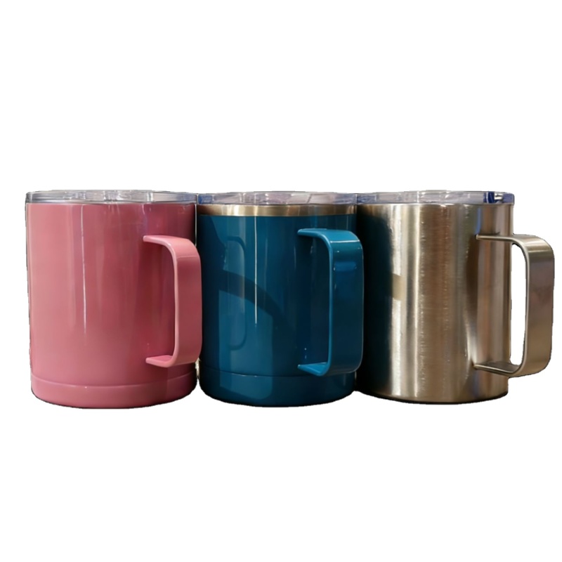 Multi-Color Insulated Stainless Steel Tumblers with Transparent Spill-Resistant Lids Vacuum Travel Mugs for Hot & Cold