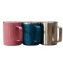 Multi-Color Insulated Stainless Steel Tumblers with Transparent Spill-Resistant Lids Vacuum Travel Mugs for Hot & Cold