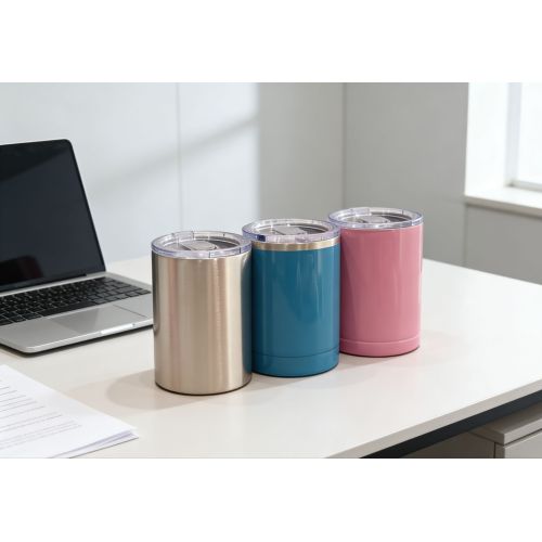 Multi-Color Insulated Stainless Steel Tumblers with Transparent Spill-Resistant Lids Vacuum Travel Mugs for Hot & Cold