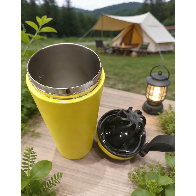 Copo térmico de aço inoxidável com tampa, novo design, isolamento a vácuo, mantém a temperatura por 6 a 12 horas, ecológico, portátil, ideal para viagens e para manter bebidas quentes ou frias.