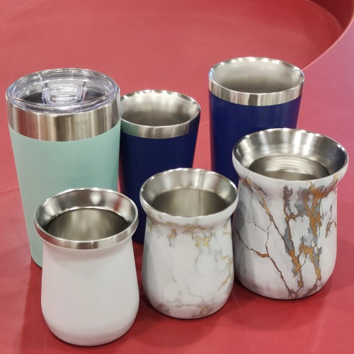 Wholesale Classic Yerba Mate Tea Cup Double Walled Vacuum Insulated 304 Stainless Steel Cup with Straw Set