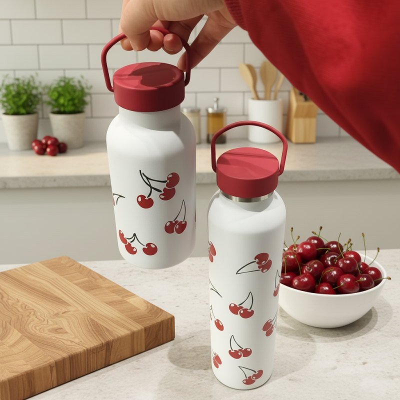 Klassische, vakuumisolierte Edelstahl-Thermosflasche mit Bambusdeckel – auslaufsicher, BPA-frei, ideal für Camping, Reisen, Fitnessstudio und Sport