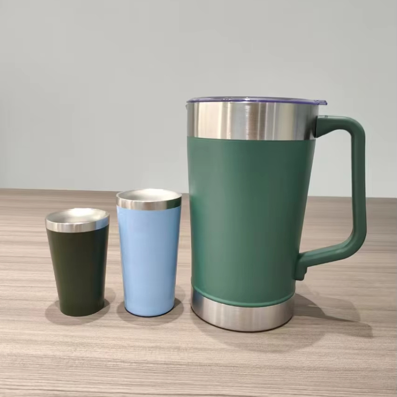 Large Capacity 64oz Sports Camping Water Bottle Mate Cup Set Travel Stainless Steel Water Bottle