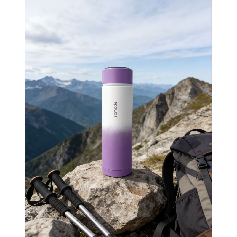 Tazza termica intelligente con display LED della temperatura - Borraccia termica in acciaio inox sfumato con isolamento sottovuoto per bevande calde e fredde