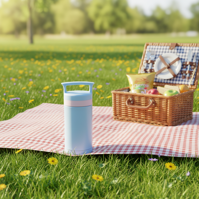 Vacuum Insulated Stainless Steel Water Bottle with Spoon & Leakproof Jar 12-24 Hours Thermal for Office Picnic Camping & Travel