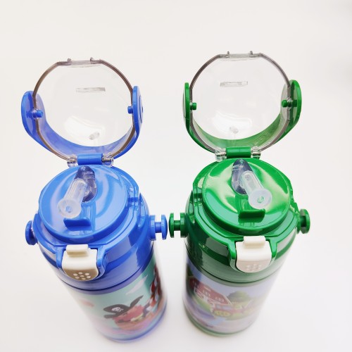 Child Water Cup with Straw Stainless Steel Thermos Tumbler Milk Bottle Cute Water Bottle
