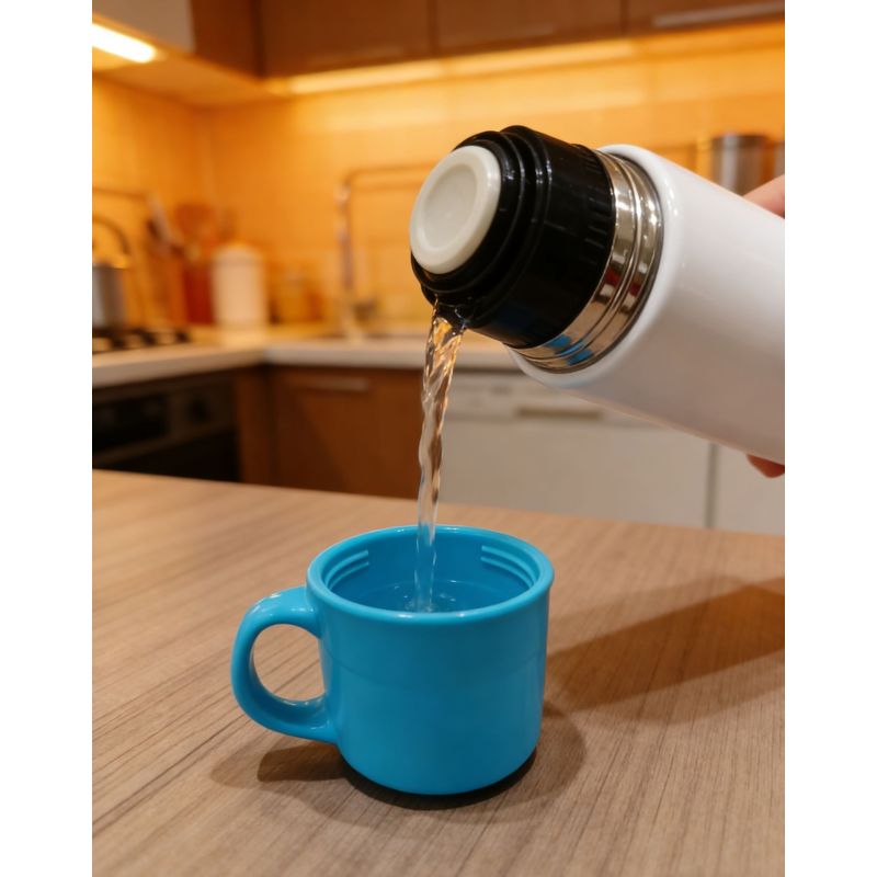 Tazza termica multifunzionale a doppio strato sottovuoto in acciaio inox a forma di proiettile, adatta per uso esterno, interno e quotidiano.