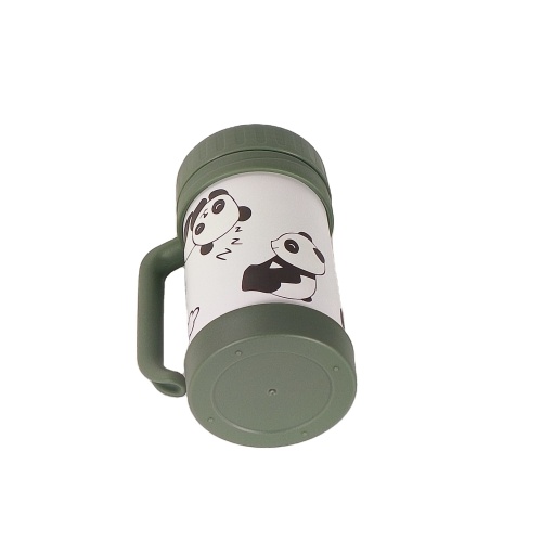 Wholesale Cute Panda Design Stainless Steel Double Wall Vacuum Tumbler Leak-proof Travel Coffee Mug Handle Portable Thermos BPA