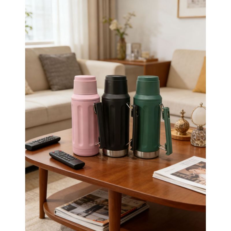 Stainless Steel Yerba Mate with Detachable Cup and Straw, Portable Leak-Proof Bullet Shaped Thermal Flask for Daily Use