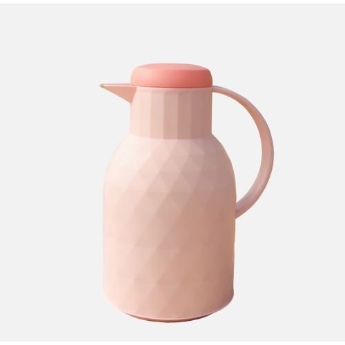 Modern Matte Vacuum Insulated Pitcher with Faceted Design, Airtight Seal Cap and Heat Preservation Glass Liner for All Occasions