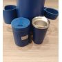 Insulated Water Bottle with Dual Drinking Ports Large Capacity Thermal Flask with Detachable Cups for Outdoor Camping Travel