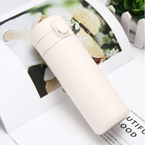Novo copo térmico Bouncing Cup com isolamento a vácuo, ideal para viagens, bebidas e água. Garrafa térmica de aço inoxidável.