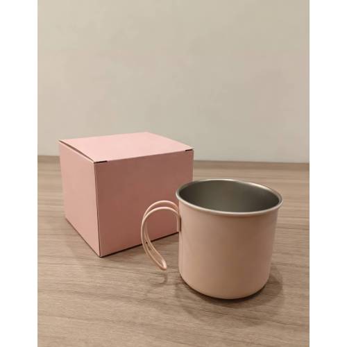 Smooth Finish Stainless Steel Mug with Curved Handle, Lightweight Metal Cup for Camping, Office and Daily Drinking