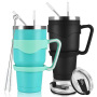 30oz Tumbler Stainless Steel Tumbler Cup With Lid and Straw Vacuum Insulated Double Wall Travel Coffee Mug Cups