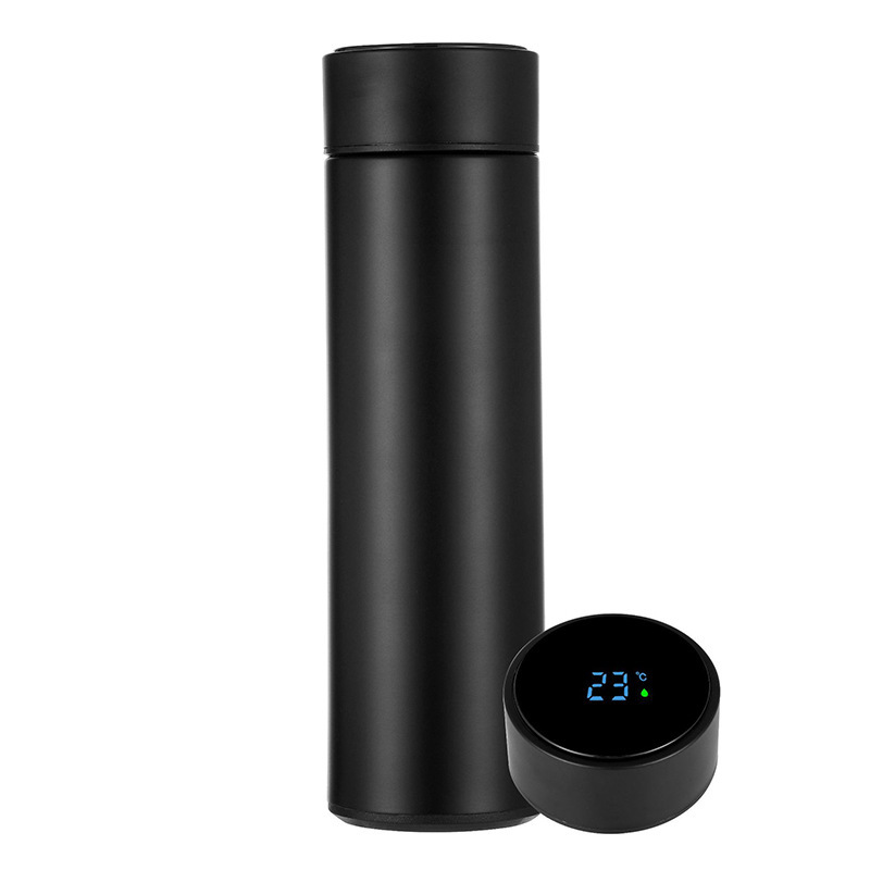Termo inteligente con aislamiento LED, de acero inoxidable, con pantalla de temperatura, colador para té y taza termo portátil.