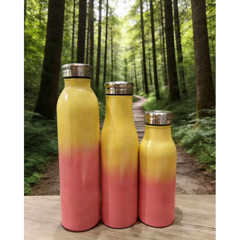 Gradient Stainless Steel Insulated Water Bottle Leak-Proof, Double-Walled Vacuum Flask for Outdoor Hiking, Office & Daily